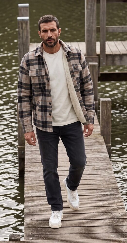 M.O.D. Denim Check Vest gevoerd Max