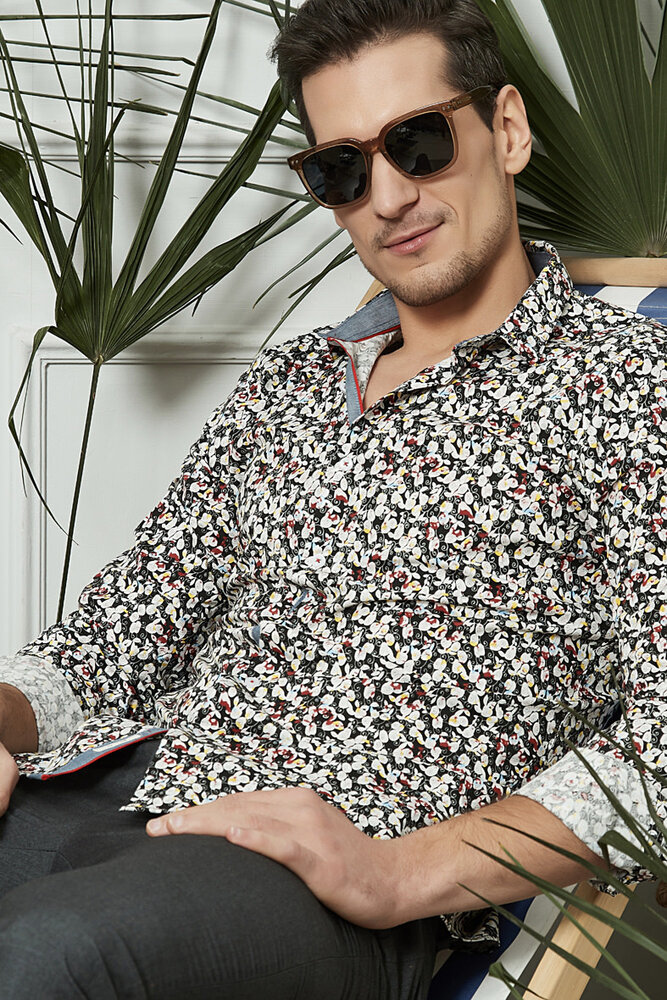 Yves Enzo Overhemd slimfit print 104-9 Yves Enzo Overhemd slimfit print 104-9