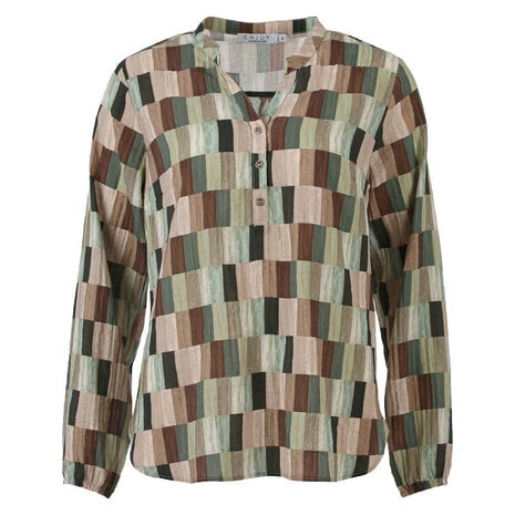 Enjoy Blouse lm blokjes print 886152