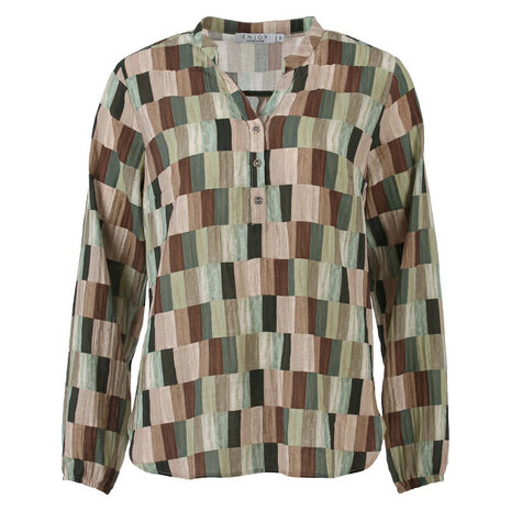 Enjoy Blouse lm blokjes print 886152
