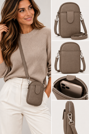 Moda Phone bag 3 vaks echt leder Pada