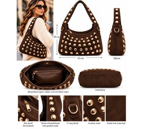 Moda Fashion bag suedine studs 1729