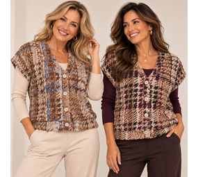 Enjoy Gilet fluffy ruit print 183638