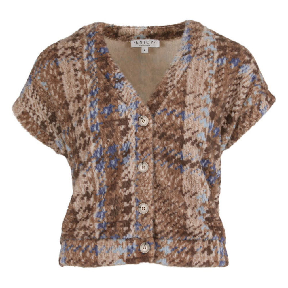 Enjoy Gilet fluffy ruit print 183638
