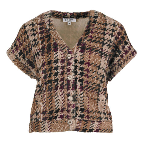 Enjoy Gilet fluffy ruit print 183638