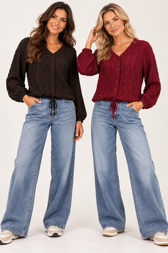 Enjoy Blouse v-hals structuur 183633 Enjoy Blouse v-hals structuur 183633