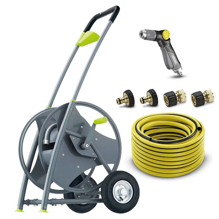 GEKA® GEKA plus Schlauchwagen P40 inkl. Messing-Schlauchkupplungen, Wasserschlauch 50m, Spritzpistole