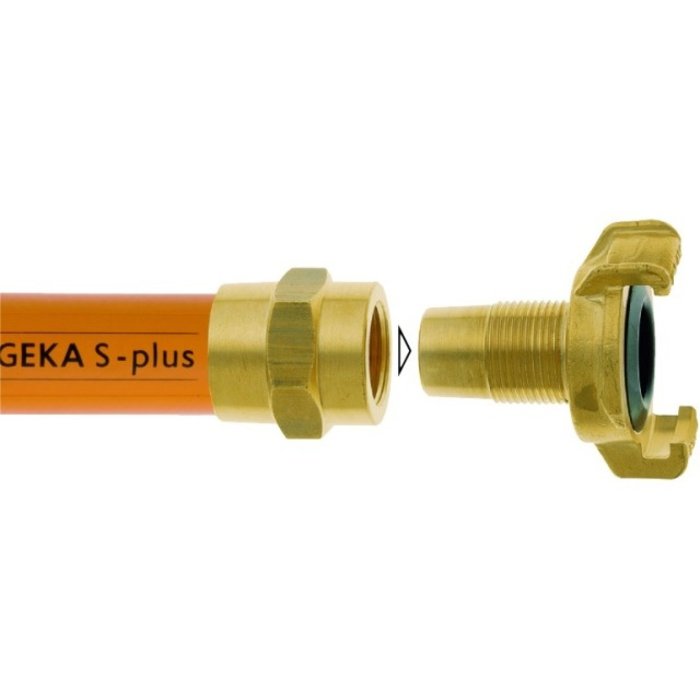 GEKA® GEKA plus Schlauchstück XK  3/4" - 19mm MS m. Schlauchfassung DVGW  VPE 5