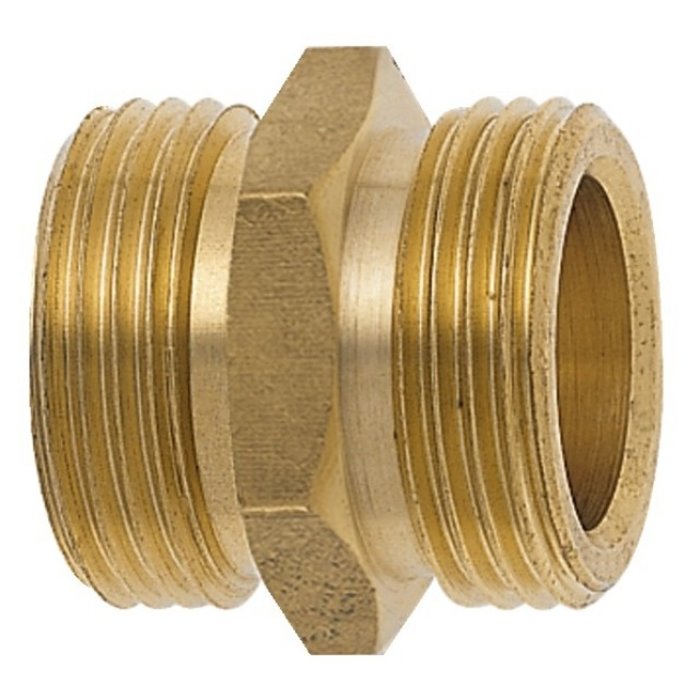 GEKA® GEKA-Gewindenippel 2 x AG G 1/2" MS m. Sechskant  VPE 10