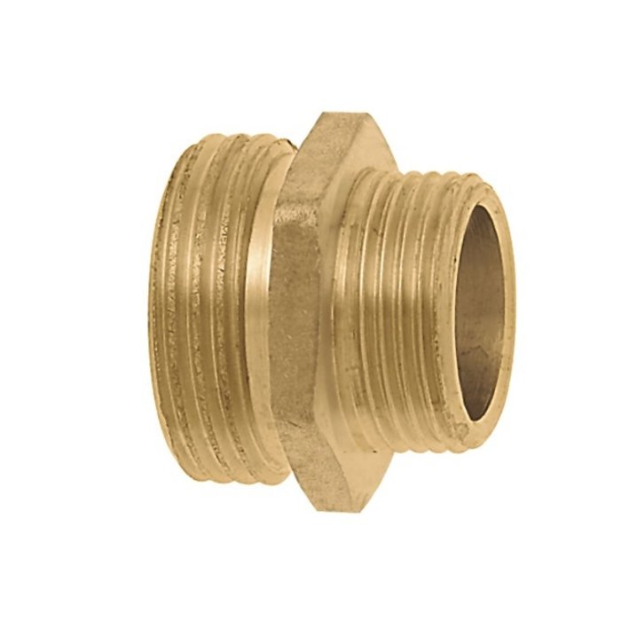 GEKA® GEKA-Gewindenippel AG G 1/2" x G 3/4" MS m. Sechskant  VPE 10