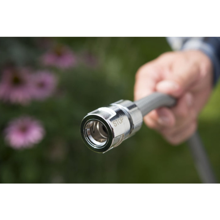 GEKA® GEKA plus-Schlauchverbinder "Stecksystem" 5/8" - 16mm MS Cr m. Spannmutter Karte VPE 5