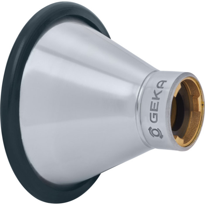 GEKA® GEKA plus-Brausekopf "soft rain L" kon.0,7mm-Bo. 72mm-Platin.LM,100SR Karte