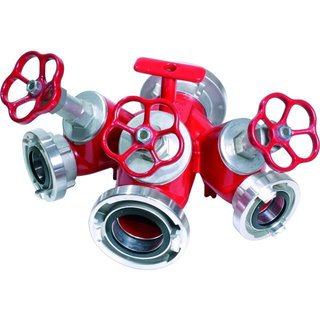 GEKA® Verteiler "STORZ" m. Ventilabsperrungen 2½" - 2" - 2½" - 2"