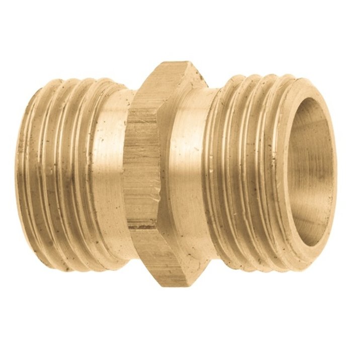 GEKA® GEKA plus-Gasschweiß-Gewindenippel 2 x AG G 3/8" links MS m. Sechskant VPE 10