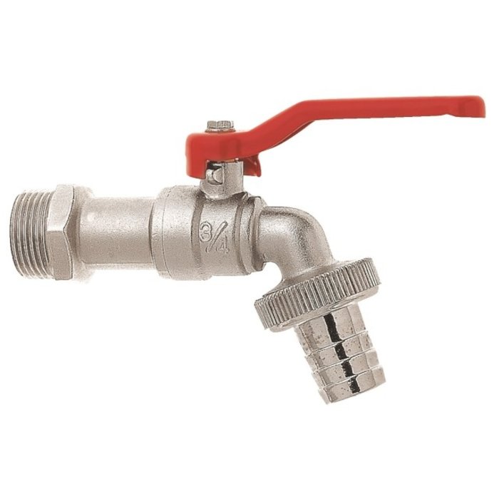 GEKA® GEKA-Kugelauslaufventil 1/2" MS Ni m. rotem Griff VPE 10