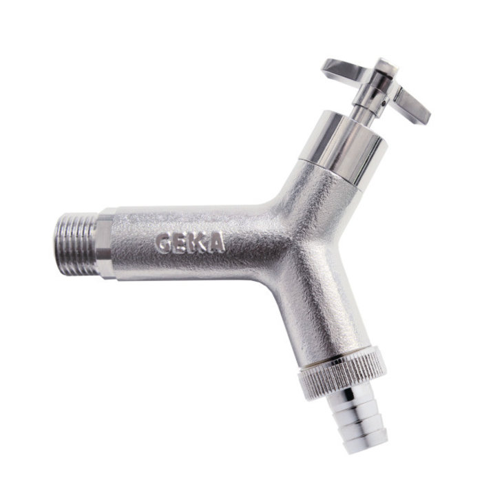 GEKA® GEKA plus-Design-Wasserhahn 1/2" MS Ni m. Tülle 1/2"