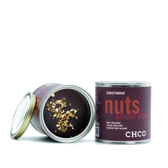 DARK Haselnuss-Karamell-Fondue