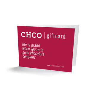 CHOCOLATE GIFT CARD FROM