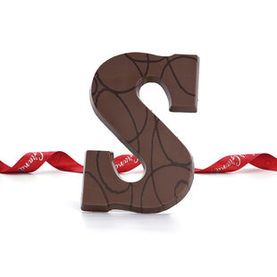 Luxury chocolate letter milk with dark stripes