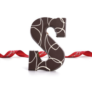 Luxury chocolate letter pure with white stripes