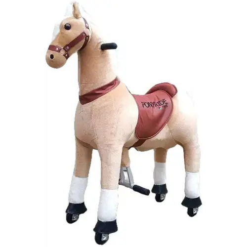 Pony Ride cheval a roulettes marron clair Small