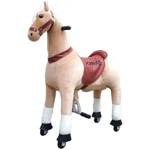 Pony Ride cheval a roulettes marron clair Medium