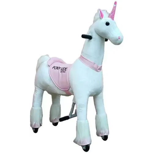 Pony Ride Licorne cheval a roulettes enfants rose Medium