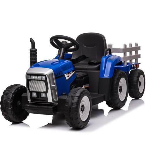 Tracteur électrique pour enfants avec remorque 12V Bleu