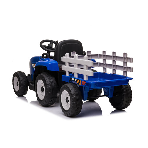 Tracteur électrique pour enfants avec remorque 12V Bleu Tracteur électrique pour enfants avec remorque 12V Bleu