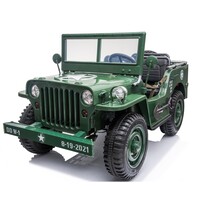Willy’s Jeep Army 24V Voiture électrique enfant 3 places Vert