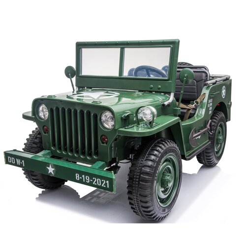 Voiture electrique enfànt Jeep Willy’s Jeep Army 24V Voiture électrique enfant 3 places Vert