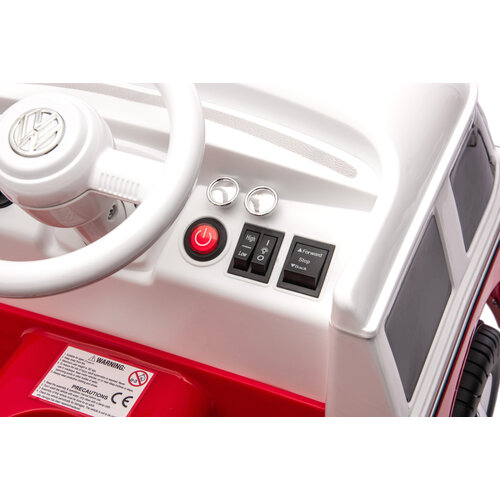 Voiture électrique enfant Volkswagen Volkswagen T-1 minibus 12V voiture pour enfant Rouge