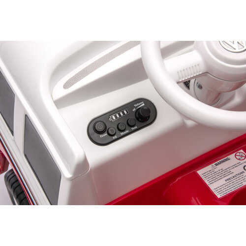 Voiture électrique enfant Volkswagen Volkswagen T-1 minibus 12V voiture pour enfant Rouge
