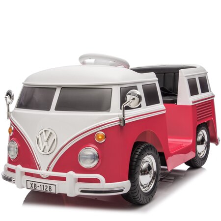 Voiture électrique enfant Volkswagen Volkswagen T-1 minibus 12V voiture pour enfant Rose