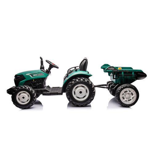 FINOOS Tracteur électrique pour enfant avec remorque 24V Vert FINOOS Tracteur électrique pour enfant avec remorque 24V Vert