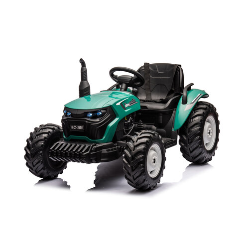 FINOOS Tracteur électrique pour enfant avec remorque 24V Vert FINOOS Tracteur électrique pour enfant avec remorque 24V Vert