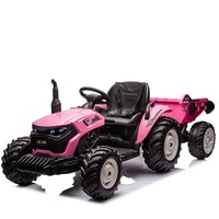 Tracteur électrique pour enfant avec remorque 24V Rose