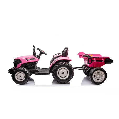 Tracteur électrique pour enfant avec remorque 24V Rose Tracteur électrique pour enfant avec remorque 24V Rose