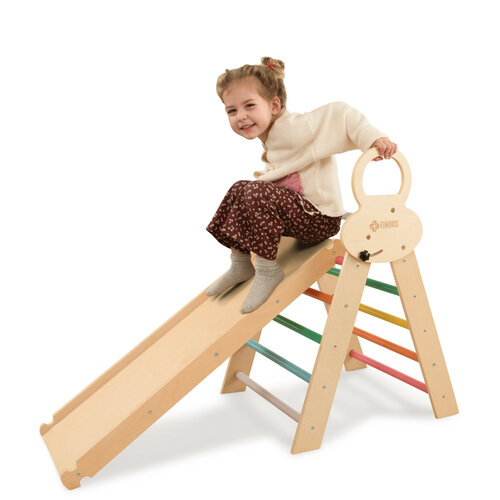 FINOOS FINOOS Structure d’escalade - Triangle d’escalade - Arche d’escalade - Toboggan - Montessori - Jouets en bois - avec coussin et xylophone Arc-en-ciel FINOOS FINOOS Structure d’escalade - Triangle d’escalade - Arche d’escalade - Toboggan - Montessori - Jouets en bois - avec coussin et xylophone Arc-en-ciel