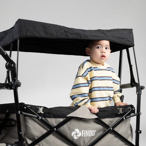 FINOOS FINOOS - Chariot pliable avec toit et accessoires - Grise FINOOS FINOOS - Chariot pliable avec toit et accessoires - Grise