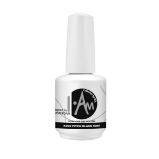 I.Am by BO. Soak Off Gel Polish #200 Pitch Black (15ml)