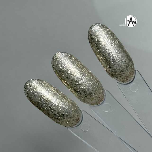 I.Am by BO. Soak Off Gel Polish #036 Sequin Gold (15ml)