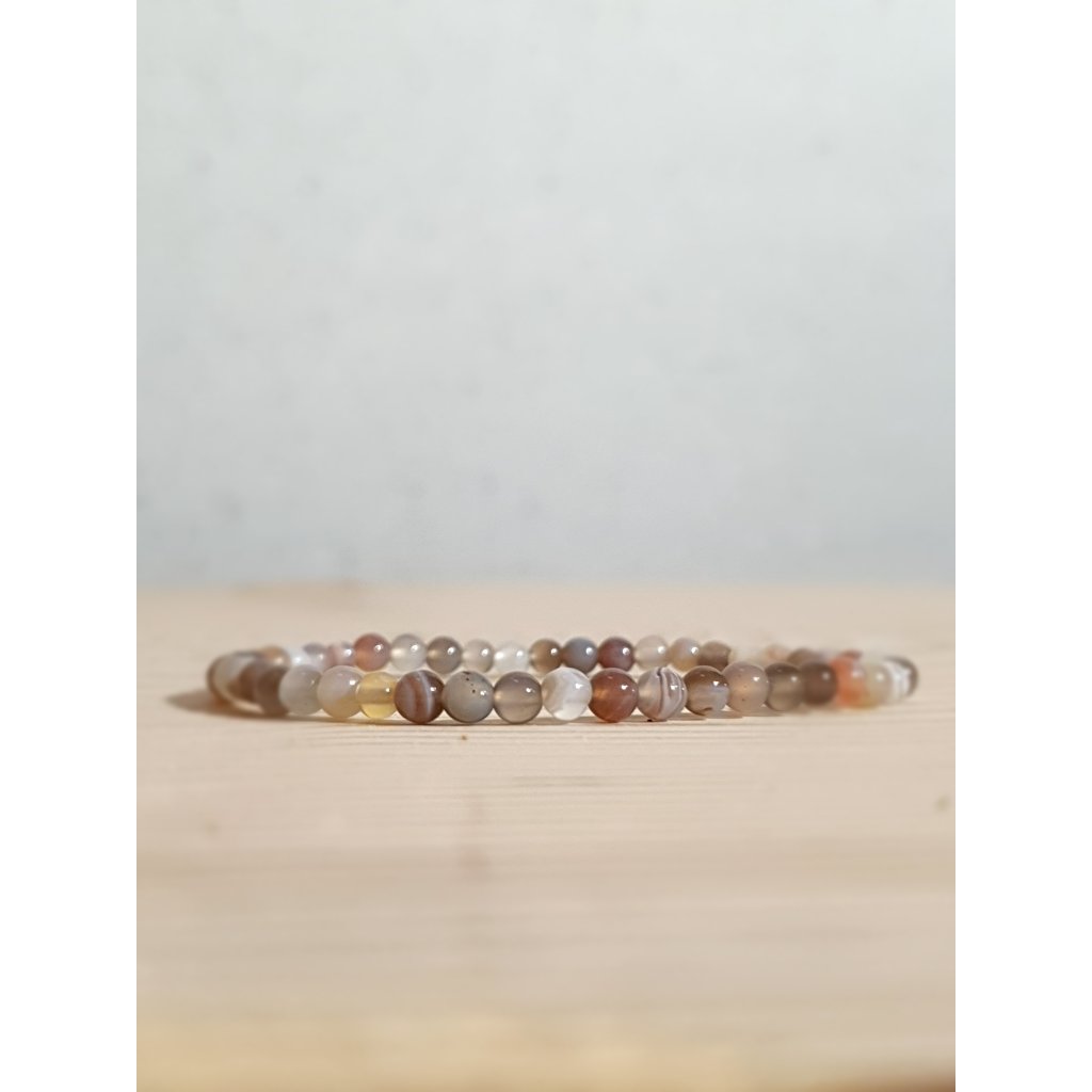 Terra Vita Bracelet  en Agate du Botswana (4 mm)