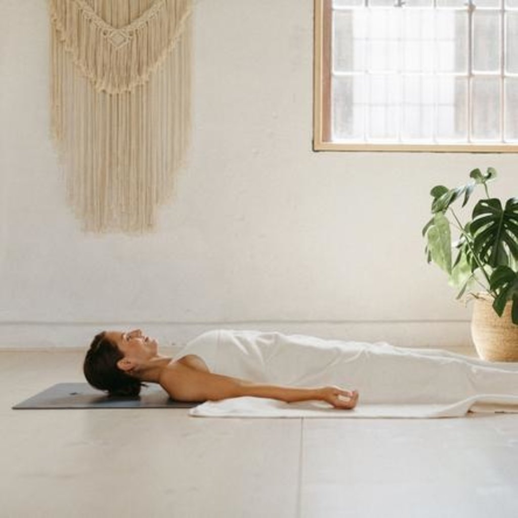 LOTUSCRAFTS Yoga Blanket SAVASANA Organic Cotton | Cornflower