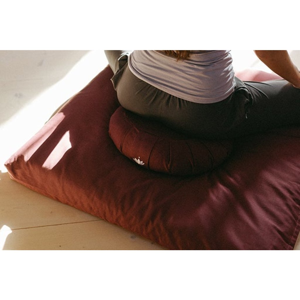 LOTUSCRAFTS Coussin de Méditation Zafu ZEN Croissant Lune | Aubergine