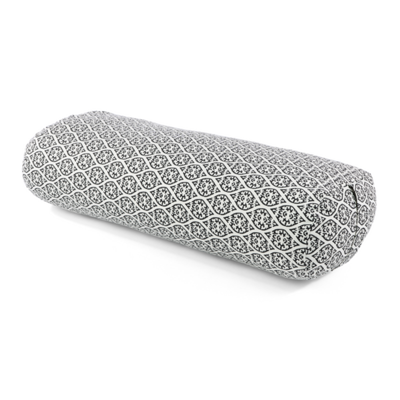 LOTUSCRAFTS Yoga Bolster RESTAURATIEF L | Zwarte Blokafdruk