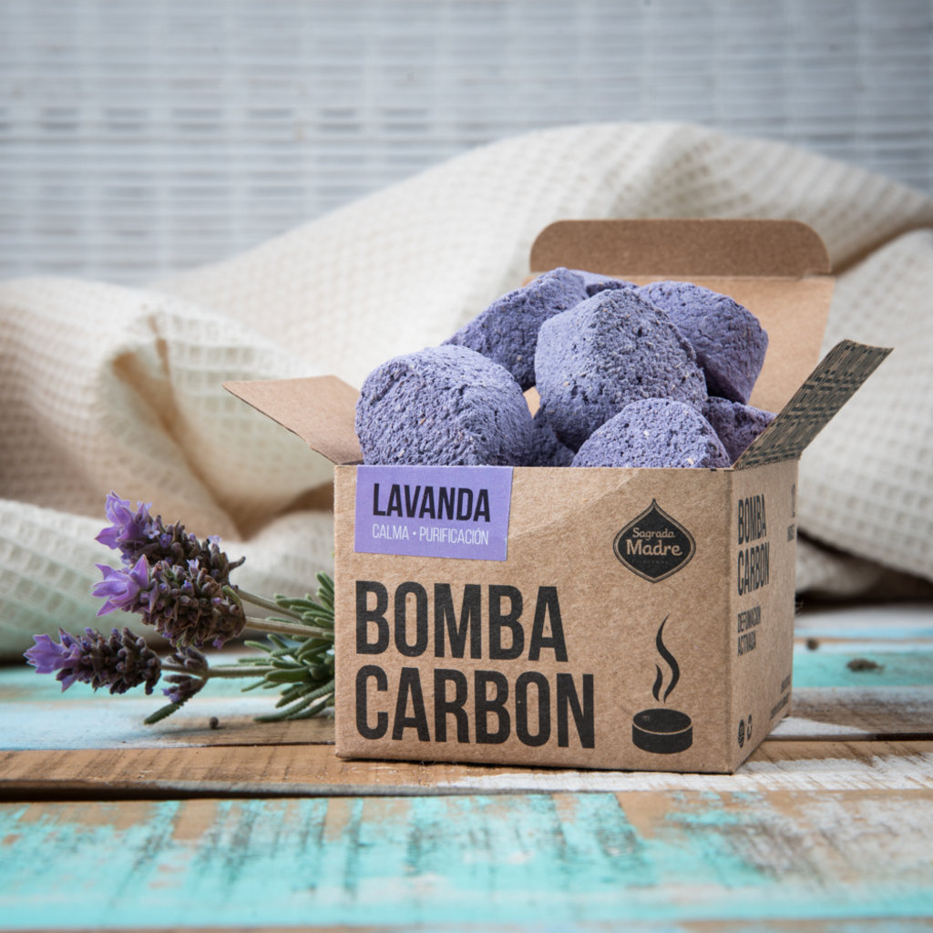 Sagrada Madre Incense Koolstofbom | Lavendel (12 stuks)