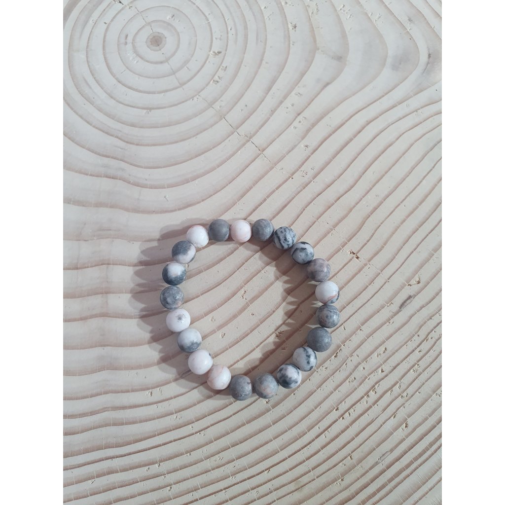 Terra Vita Bracelet en Jaspe Zébré Rose (8 mm)