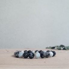 Terra Vita Aquamarijn/ Labradoriet/ Tourmalijnkwarts Armband (8 mm)