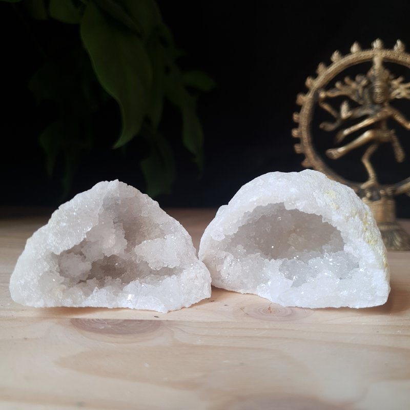 Terra Vita Rock Crystal Geode Pair (5-7 cm)
